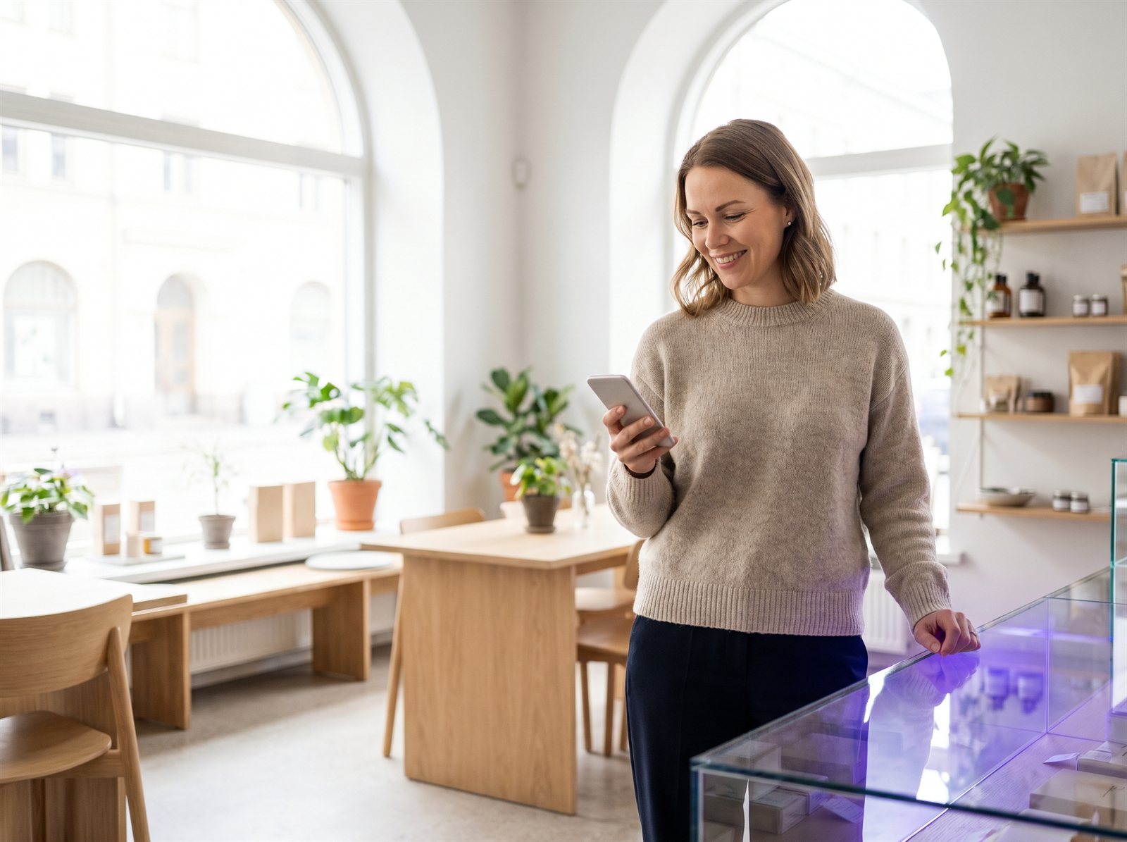 Suomalainen pienyrittäjä löytyy Googlesta — asiakas etsii palvelua puhelimella ja yritys näkyy ensimmäisten joukossa