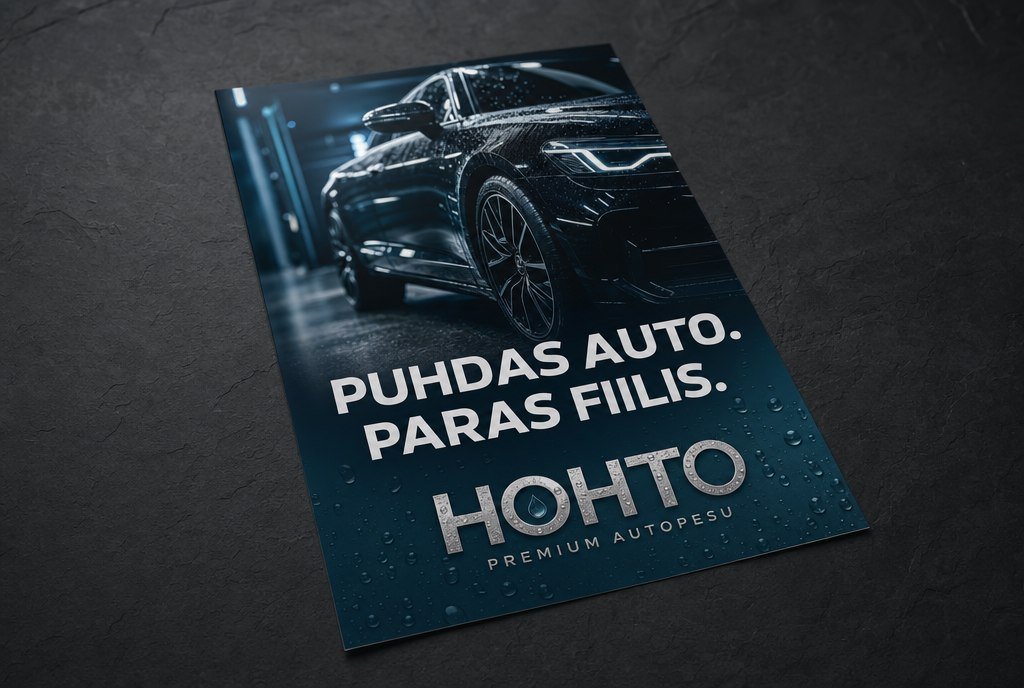 Autopesulan A4-flyer — palvelut ja tarjoukset selkeästi esillä