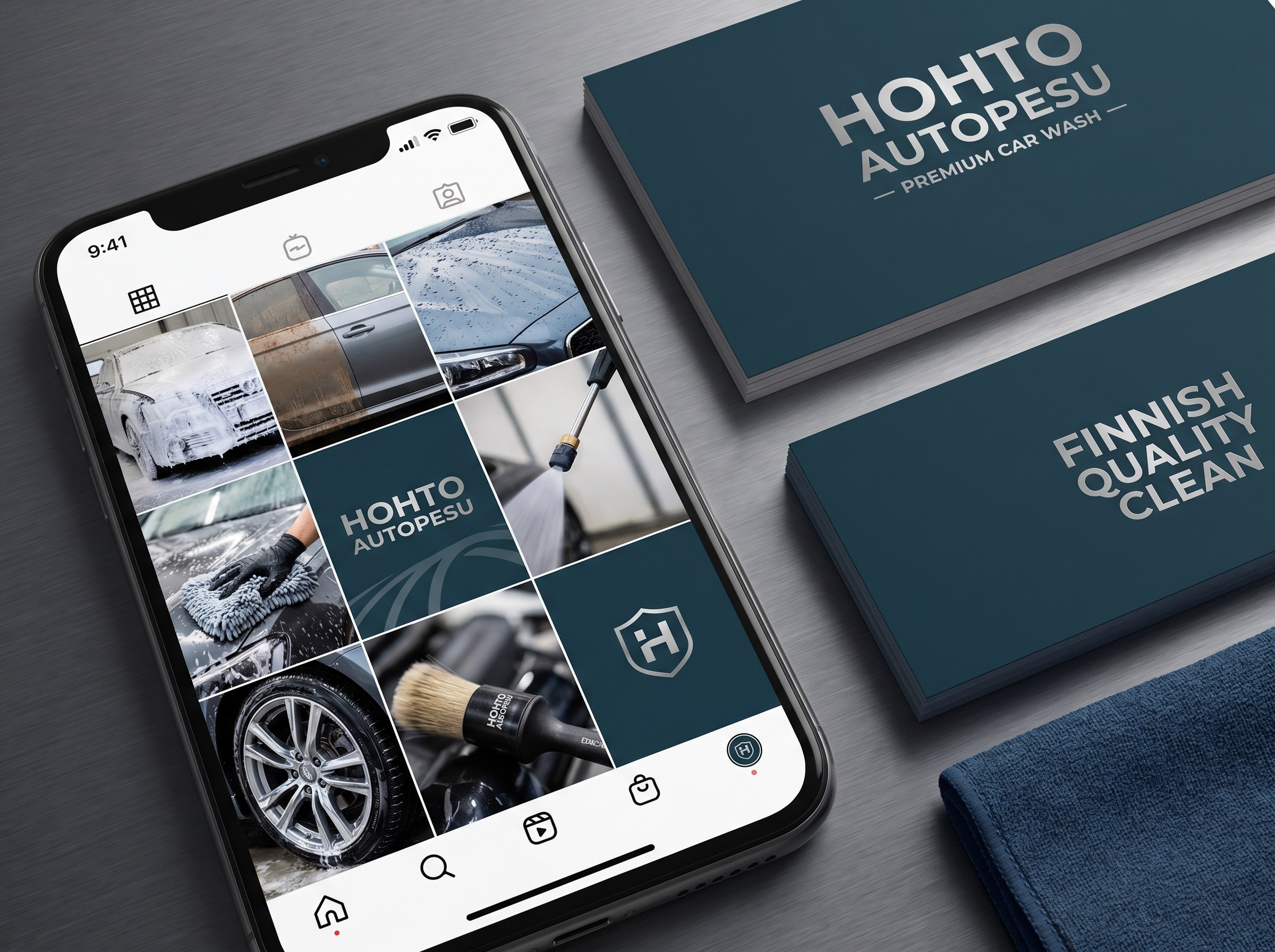 Autopesulan some-ilme: Instagram-profiili, Facebook-kansikuva ja mainospohjat